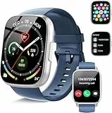 Reloj Inteligente Hombre Mujer, 1.95' Smartwatch con Llamadas Bluetooth y Notificación, 110+ Modos Deportivos Pulsera, Pulsómetro/Podómetro/Monitor de Sueño, Impermeable IP68 para Android iOS, Azul