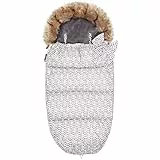 SPRINGOS Saco de invierno para bebé recién nacido con lazo 45 x 90 cm para cochecito, capucha con cinturón de piel sintética, aberturas con estampado de lunares