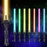 OSDUE Sable de Luz, Sable de Luz Retráctil 2 en 1 de Siete Colores con Efectos de Sonido Simulados, Espada Láser para Niños, Star Wars, Sable de Luz con Luces y Juguetes de Efectos de