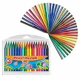 BIC Kids Ceras de Colores para Niños, Plastidecor, Colores Surtidos, Óptimo Para Colorear y Dibujar, Material Escolar, 36 Unidad (Paquete de 1), Clásico, Modelo Surtido