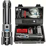 Shadowhawk Linterna LED Recargable 1000 Lúmenes, Linterna de Alta Potencia con 5 Modos, USB, Impermeable IPX67, Portátil para Camping, Senderismo y Emergencias