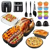 Airfryer Accesorios para Russell Hobbs XXL 8 L 8,3 L/Philips 2000 Serie 6,2L (NA230/00), freidoras de aire caliente, molde de silicona, juego de accesorios, rejilla para hornear pan para Russell Hobbs