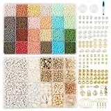 Kit para Hacer Pulseras con 24 Colores de Abalorios para Hacer Pulseras 3mm, Cuentas para Pulseras Creativas, Abalorios para Pulseras para Niños y Adultos, ideal para Manualidades, Fiestas y Regalos.