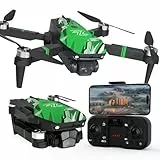 TTROARDS TT19 Drones con Motor sin Escobillas, Dron con Cámara 1080P, Función de Evitación de Obstáculos, Resistencia al Viento de Nivel 3, Cuadricóptero Plegable para Principiantes, Verde