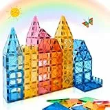 NAETANY Bloques Magnéticos de Construcción 64 Piezas 3D Juguete Educativo Montessori para Niños Educativo y Creativo Bloques Magnéticos Juegos para Niños de 3 4 5 6 7 8 Años