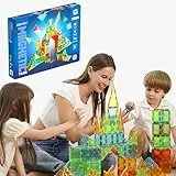 Geomag Magnetic Tiles Gems 100 – Construcciones magnéticas 100 Piezas 3D Azulejos Paneles – Educativo Bloques Imanes Set Juguetes para Niños Creatividad Montessori para 3+ años