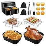 Freidoras de aire caliente, accesorios para freidora de aire caliente Russell Hobbs, 2 cámaras, 9 L, freidora de aire caliente COSORI de 8,5 L, accesorio de silicona para freidora de aire caliente