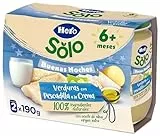Hero Baby Buenas Noches Tarritos de Verduritas con Pescadilla a la Crema - Para Bebés a Partir de los 8 Meses - Pack de 2x190gr