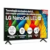 LG 43NANO80A6B - TV 43', 4K NanoCell, Smart TV, LED IA, WebOS 25, Procesador Potente e Inteligente, Super Upscaling, Dolby Digital Plus, Alexa/Google Assistant, Negro
