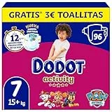 Dodot Pañales Bebé Activity, Talla 7 (15+ kg), 96 Pañales, Hasta 12h de Protección Antifugas y Ajuste, Pack Mensual