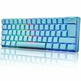 UrChoiceLtd UK61 60% Teclado mecánico para Juegos Tipo C Cableado 61 Teclas Retroiluminación LED Teclado Impermeable USB Retroiluminación RGB Teclas Anti-Fantasma para computadora/PC/Laptop/Mac