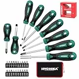 HYCHIKA Juego Destornilladores 30 Pzs, Kit Destornilladores Incluye Paquete de Almacenamiento, Aplicable a DIY, Muebles de Montaje, Mantenimiento Familiar, Uso del Taller