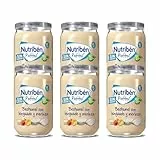 Nutribén Potitos de Bechamel con Lenguado y Merluza | Desde los 6 Meses | Pack de 6 x 235 gr | Sin gluten | Sin almidones | Sin Huevo y Sin LECHE