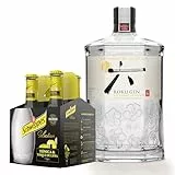 Roku Gin Ginebra Artesanal Japonesa Premium, 43%, 700ml + Schweppes Selection Tónica con un toque de Lima, Bebida Refrescante - Vidrio, Pack 4x20cl
