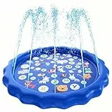 Piscina Infantil Hinchable con dispersor de Agua, Juegos Piscina para Niños, 170CM Piscina Chorros Perro Antideslizante Piscina,Exterior Juegos de Piscina para Niños, Juguetes de Agua para Niños