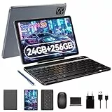 TABWEE Tablet con Teclado y Lapiz - 24 GB RAM+ 256 GB ROM(4 TB TF), Octa-Core, Android 15, Gemini AI, Tablet 10 Pulgadas, Widevine L1, 5000mAh, 8MP+5MP, Face ID, GPS