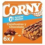 Corny 0%, Barrita de Cacahuetes y Chocolate con Leche, Sin Azúcares Añadidos, Con Cereales Integrales, Sabor Crujiente y Delicioso, 6uds x 20g