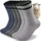 inaWarm Calcetines Térmicos Hombre, 3 Pares de Calcetines de Lana Gruesos, Cálidos y Transpirables para Invierno, Senderismo, Esquí y Actividades al Aire Libre