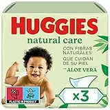 Huggies Toallitas Natural Care para Bebé, 99% Agua y con Aloe Vera, 168 toallitas (3 packs de 56 toallitas)