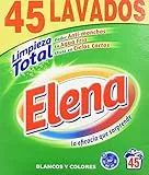 Elena Detergente para lavadora, adecuado para ropa blanca y de color, formato polvo - 42 dosis