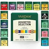 VAHDAM, Caja De Té Surtido (15 Sabores, 15 Bolsas) Caja De De Infusión Con Té Negro, Verde, Oolong, Chai Y De Hierbas | Cajas De Regalo De Para Mujeres Y Hombres