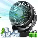 Tiazhan Ventilador Usb, 3000mah Ventilador Portátil 5 Velocidades Recargable Ventilador Portatil Dura 4-10hrs, Silencioso, Para Dormitorio, Oficina, Biblioteca, Viajes Al Aire Libre