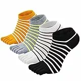 PUTUO Calcetines de Cinco Dedos de pie para Mujer, Calcetines de Algodón, suave y transpirable, para Deporte, 4 pares