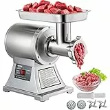 VEVOR Picadora de carne eléctrica 1100 W, capacidad 250kg/h, triturador de carne comercial, material de acero inoxidable para restaurantes supermercados tiendas de restauración rápida carnicerías