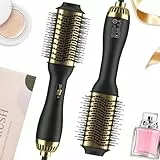 TQQ Cepillo Secador de Pelo, 2.0 Salon One-Step Secador y Volumizador Para Todos los Tipos-Oro Negro