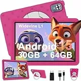 DMOAO Tablet para 10 Pulgadas Android 15 con 5G WiFi 6, 30GB RAM, 8-Core Control Parental, 64GB ROM(1TB), 8MP+5MP, 6000 mAh, Protective Antichoque EVA Protectora + Soporte Giratorio 360°, Rosa Rojo