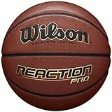 Wilson WTB10137XB07 Pelota de Baloncesto Reaction Pro Cuero sintético Interior y Exterior, Unisex-Adult, Naranja, 7