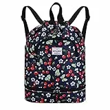 HAWEE Impermeable Casual Mochila con Cordón Grande Deporte Bolso de Gimnasia Mochila de Cuerda Unisex para Mujer Hombre Vida Cotidiana Aire Libre Yoga Escuela Nadar Playa