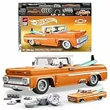 Mattel Brick Shop Hot Wheels Camioneta Custom '62 Chevy con 858 piezas, detalles realistas y pegatinas para personalizarlo, para adultos coleccionistas y niños y niñas a partir de 10 años, JFT20