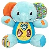 winfun 85178 Peluche para bebés que habla y luces de colores, Idioma Español, Elefante