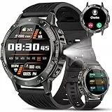 Reloj Inteligente Hombre Militar, 1.39' HD Smartwatch Hombre con Llamadas BT 5.3, 114+ Modos Deportivos, 24/7 Monitor de Sueño/Podómetro/Pulsómetro, IP68 Impermeable Pulsera Actividad para Android iOS