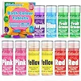 Bombas Baño Niños - 80 Pastillas de Baño Efervescentes con Color, Bomba de Colores para la Bañera, Bombas de Baño Para Combinar y Aprender Colores - 6 Colores