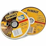 DEWALT - Lata com 10 discos de corte de alto desempeño para acero inox 125 x 1.2 x 22.23mm , DT42340TZ-QZ