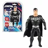 STRETCH - Mini Superman con Traje Negro, Juguete de la Liga de la Justicia de DC Comics, muñeco superhéroe Estirable y maleable, vuelve a su Forma Original, Mide 10 cm, Famosa (TR301000)