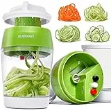 Cortador Rallador de Verdura 5 en 1 Mejorad Pasta Espiralizador, Vegetal Veggetti Slicer, Espaguetis de Calabacin, Manual, Útiles de cocina prácticos