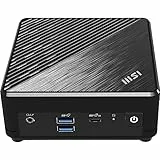 MSI Cubi N ADL S-079DE Mini PC, Intel Celeron N100, 4 GB DDR4, 128 GB M.2 SSD, USB 3.2 Gen 2 Type C (DP Alternate), HDMI 2.1 y DP 1.4, Bluetooth 5, Fanless, Windows 11Pro, VESA, Negro