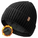 FURTALK Beanie Hat Hombres Mujeres Forro Polar Invierno Sombreros Caliente Gorro Térmico de Punto Cuffed Beanie Unisex Plain Skull Cap