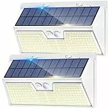 nipify Luz Solar Exterior Jardin, 318 LED Focos Led Exterior Solares con Sensor de Movimiento, 3 Modos Foco Solar Exteriores, Impermeable Luces Solares para Jardín, Garaje, Caminos, 2 Paquete
