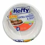 Hefty Hearty Meals - Platos extra fuertes y profundos de 10.25 pulgadas, 18 unidades