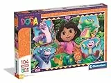 Clementoni - Puzzle Maxi 104 Piezas Dora La Exploradora - Juguete de Rompecabezas Gigante Super Color, Estimula la Lógica, la Coordinación y la Observación - Regalo Infantil +3 Años, 25077