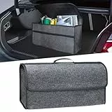 Bolsa organizadora para maletero de coche, plegable, organizador de maletero de coche, bolsa de fieltro antideslizante para organizador de herramientas de coche y ordenador interior, apto para (Gris)