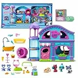 BANDAI Littlest Pet Shop CASA Deluxe Littlest Pet Shop - BF00596 Incluye 4 Mascotas, 1 Escenario de Juego, 20 Accesorios, 4 Tarjeta de coleccionista, 1 código Virtual, Gen 7, 4 años+