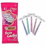 BIC Twin Lady Maquinillas de Afeitar Desechables para Mujer - Lote de 5 Packs de 5 unidades