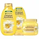 Garnier Original Remedies Camomila Rutina: Champú 400 ml + Acondicionador 250 ml + Mascarilla 340 ml