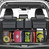 BURNNOVE Organizador de Maletero de Coche Bolsa de Almacenamiento de Maletero de Coche Impermeable Plegable de Gran Capacidad con 3 Correas Ajustables y 8 Bolsillos
