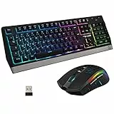 The G-Lab Combo Tungsten – Pack de Teclado y Ratón Gaming Inalámbrico Retroiluminado - Layout Español – 2400 dpi – PC/PS4/PS5/Xbox One - Nuevo 2021